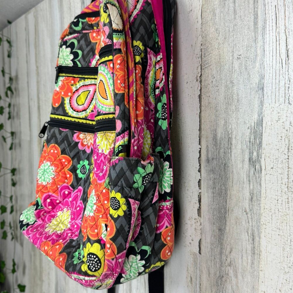 Vera Bradley Quilted Campus Backpack Ziggy Zinnia Pattern (Ret) Multi Cotton EUC - Picture 4 of 9